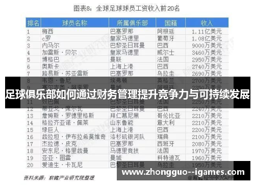 足球俱乐部如何通过财务管理提升竞争力与可持续发展