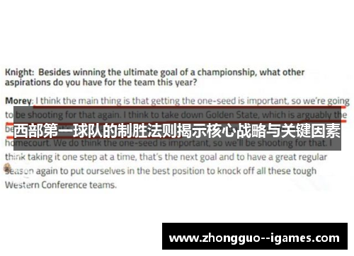 西部第一球队的制胜法则揭示核心战略与关键因素